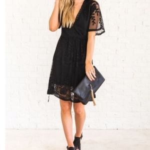 Haute Monde black lace dress